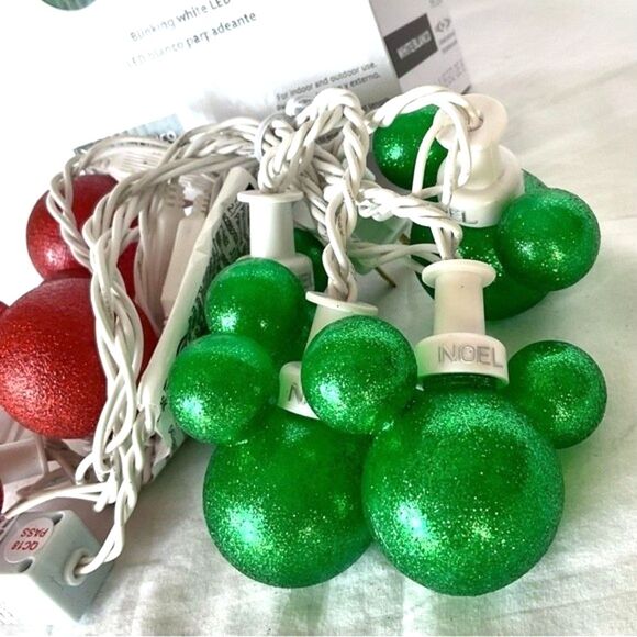 Disney Mickey Mouse Head Silhouette Holiday Christmas Lights Light String New - Picture 2 of 4